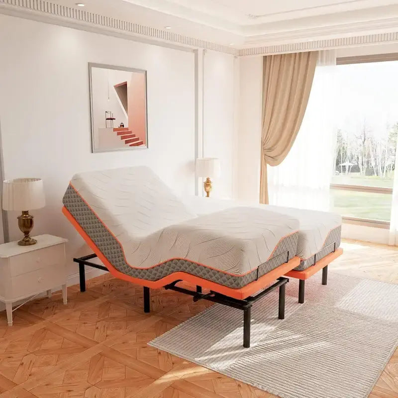 Cadre de lit réglable ESHINE - Matelas hybride à mémoire de forme 14 pouces Série 2000