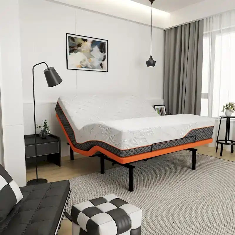 Cadre de lit réglable ESHINE - Matelas hybride à mémoire de forme 14 pouces Série 2000