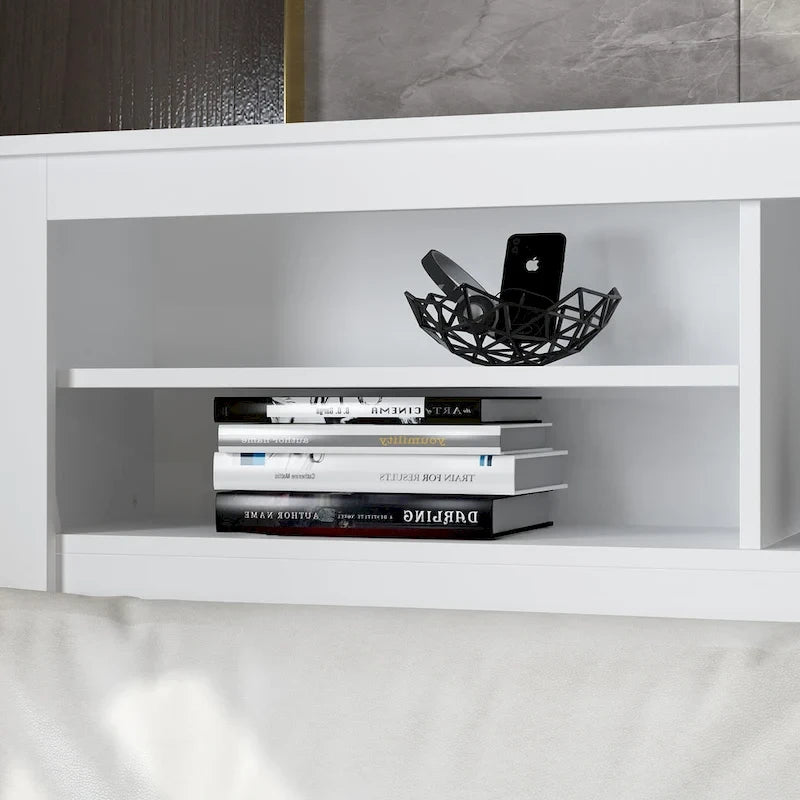 Tête de lit bibliothèque 65Timechee Queen avec lumière RGB et étagère réglable