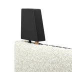 Lit plateforme capitonné avec tête de lit haute en bouclé blanc