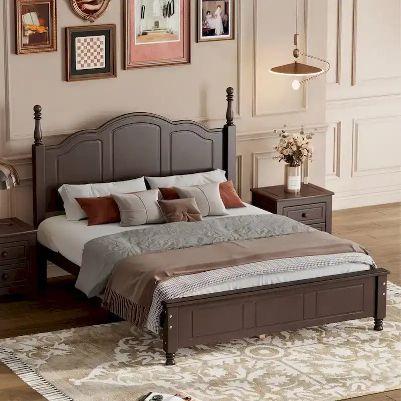 Cadre de lit en bois pleine grandeur