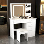 Coiffeuse 100 cm avec tabouret et miroir