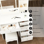 Coiffeuse 100 cm avec tabouret et miroir