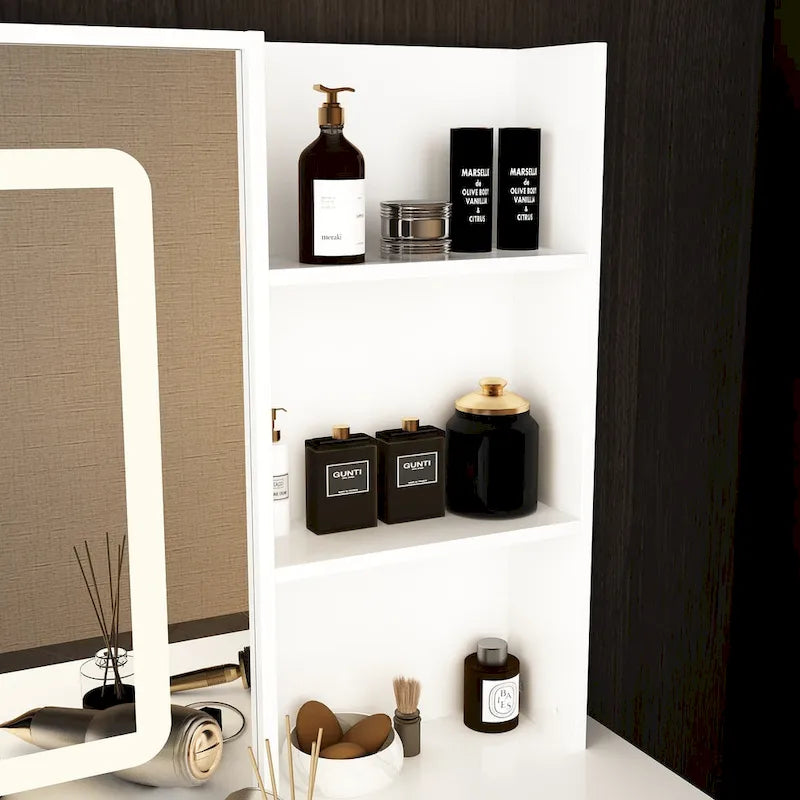 Coiffeuse 100 cm avec tabouret et miroir