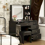 Coiffeuse 100 cm avec tabouret et miroir
