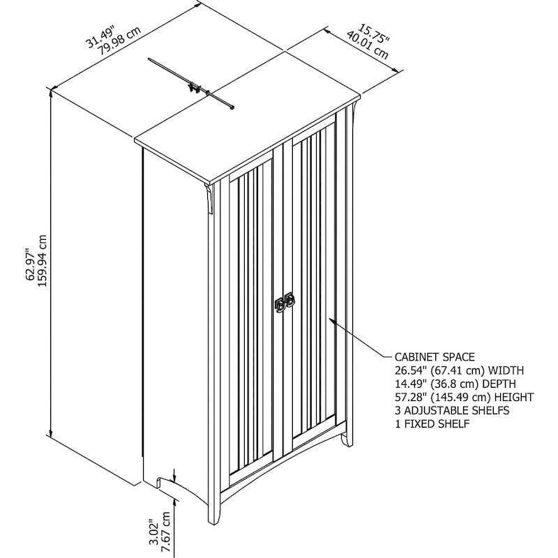 Meuble de rangement haut Bush Furniture Salinas avec portes
