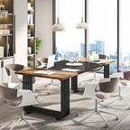 70.9 Bureau moderne en bois pour ordinateur, blanc et or, bureau de direction