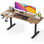 Bureau réglable en hauteur électrique FEZIBO, Table debout, Bureau de travail assis-debout avec plateau en plusieurs parties