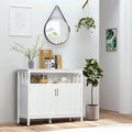 Table de Buffet avec 2 Portes, Meuble de Rangement de Cuisine avec Étagères Réglables pour Cuisine et Salle à Manger