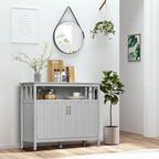 Table de Buffet avec 2 Portes, Meuble de Rangement de Cuisine avec Étagères Réglables pour Cuisine et Salle à Manger