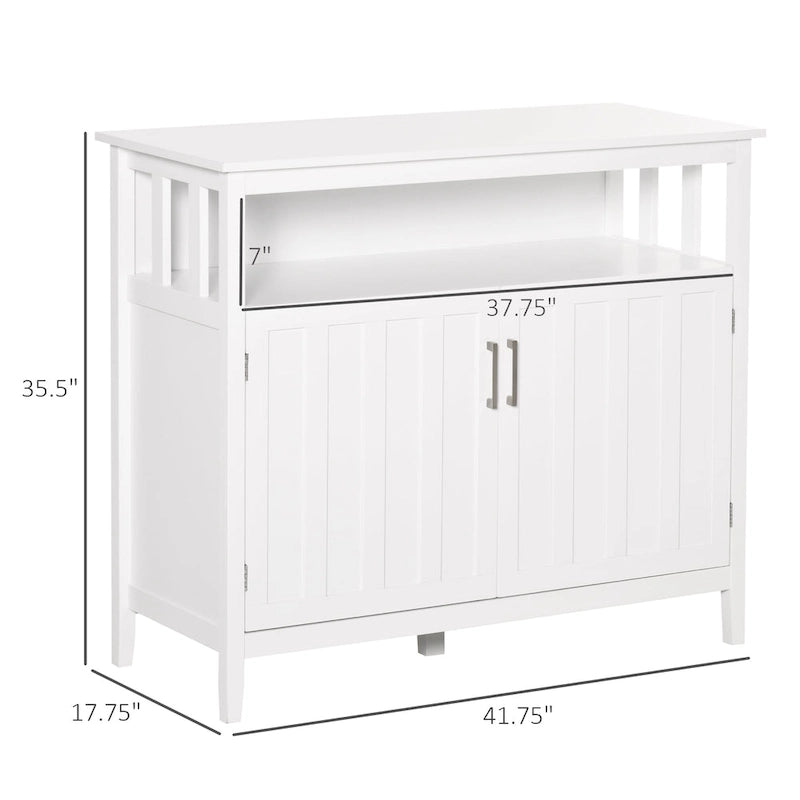 Table de Buffet avec 2 Portes, Meuble de Rangement de Cuisine avec Étagères Réglables pour Cuisine et Salle à Manger