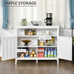 Table de Buffet avec 2 Portes, Meuble de Rangement de Cuisine avec Étagères Réglables pour Cuisine et Salle à Manger