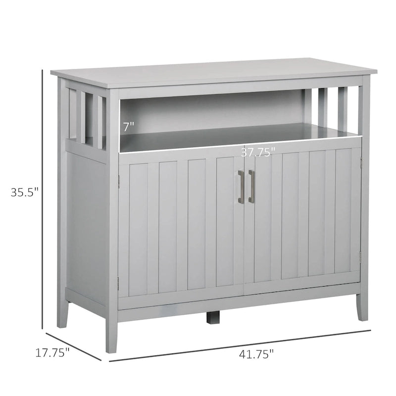 Table de Buffet avec 2 Portes, Meuble de Rangement de Cuisine avec Étagères Réglables pour Cuisine et Salle à Manger
