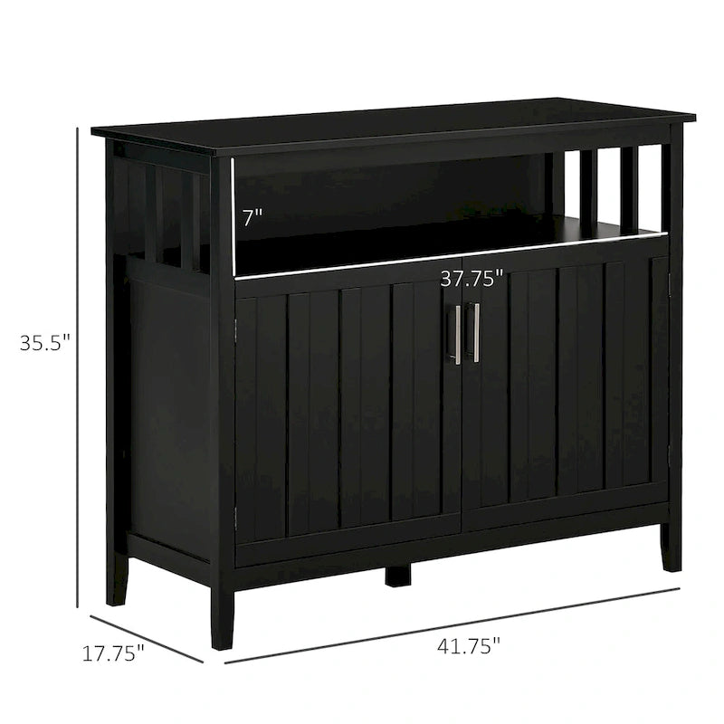 Table de Buffet avec 2 Portes, Meuble de Rangement de Cuisine avec Étagères Réglables pour Cuisine et Salle à Manger