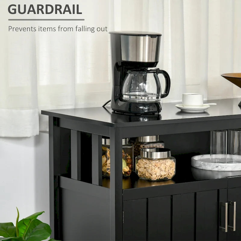 Table de Buffet avec 2 Portes, Meuble de Rangement de Cuisine avec Étagères Réglables pour Cuisine et Salle à Manger
