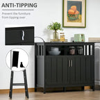 Table de Buffet avec 2 Portes, Meuble de Rangement de Cuisine avec Étagères Réglables pour Cuisine et Salle à Manger