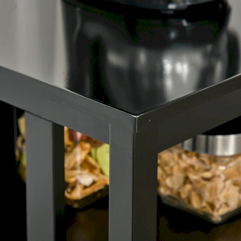 Table de Buffet avec 2 Portes, Meuble de Rangement de Cuisine avec Étagères Réglables pour Cuisine et Salle à Manger