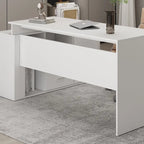 Timechee Bureau d'ordinateur de bureau à domicile Bureau d'angle Table d'écriture de 140 cm