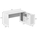Timechee Bureau d'ordinateur de bureau à domicile Bureau d'angle Table d'écriture de 140 cm