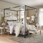 Lit à baldaquin king-size Solivita avec cadre nickel noir par INSPIRE Q Bold