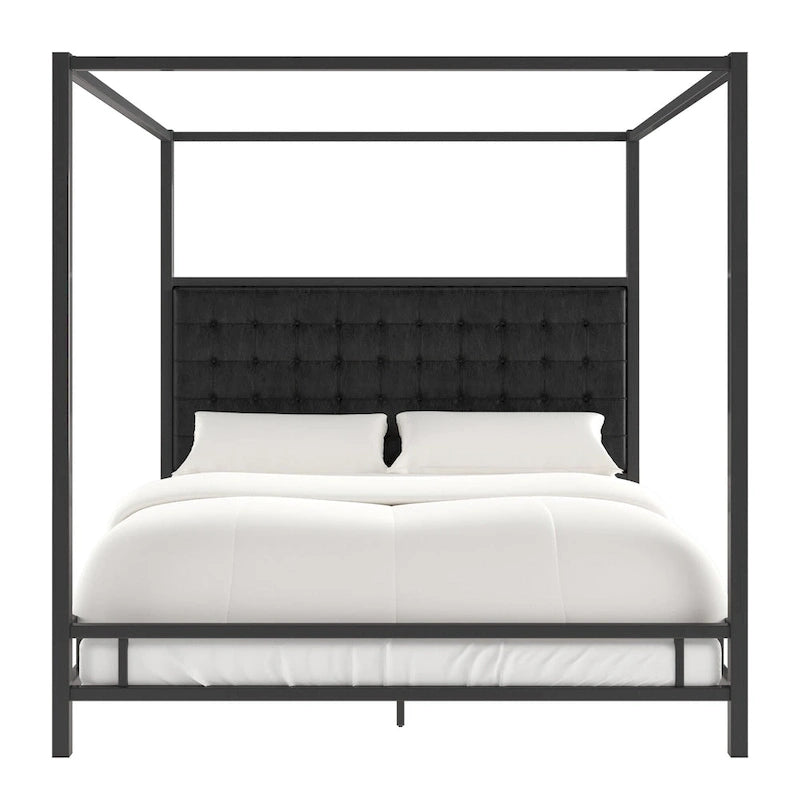 Lit à baldaquin king-size Solivita avec cadre nickel noir par INSPIRE Q Bold