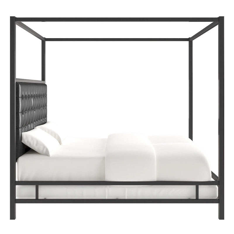 Lit à baldaquin king-size Solivita avec cadre nickel noir par INSPIRE Q Bold