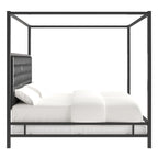 Lit à baldaquin king-size Solivita avec cadre nickel noir par INSPIRE Q Bold