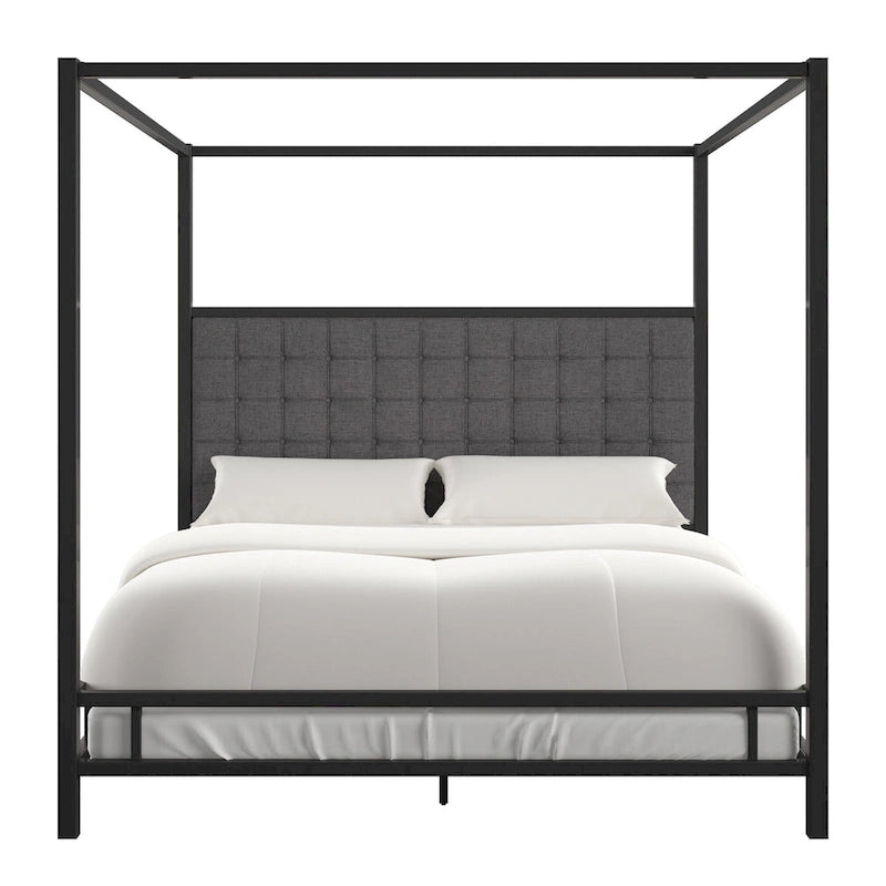 Lit à baldaquin king-size Solivita avec cadre nickel noir par INSPIRE Q Bold