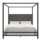 Lit à baldaquin king-size Solivita avec cadre nickel noir par INSPIRE Q Bold