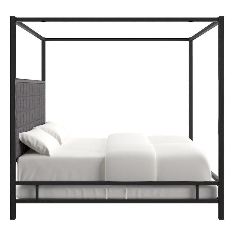 Lit à baldaquin king-size Solivita avec cadre nickel noir par INSPIRE Q Bold