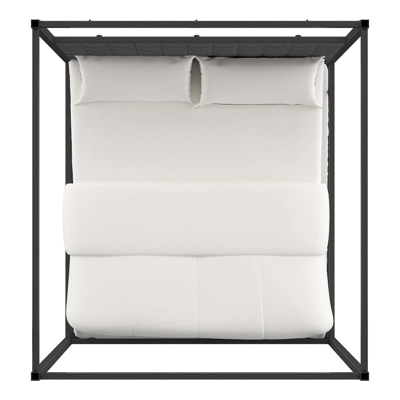 Lit à baldaquin king-size Solivita avec cadre nickel noir par INSPIRE Q Bold