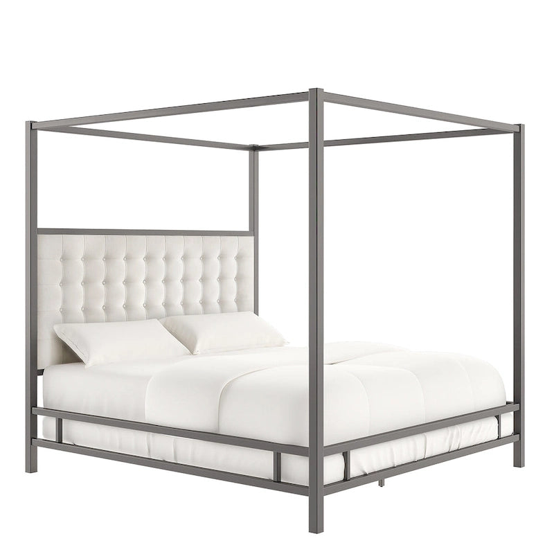 Lit à baldaquin king-size Solivita avec cadre nickel noir par INSPIRE Q Bold