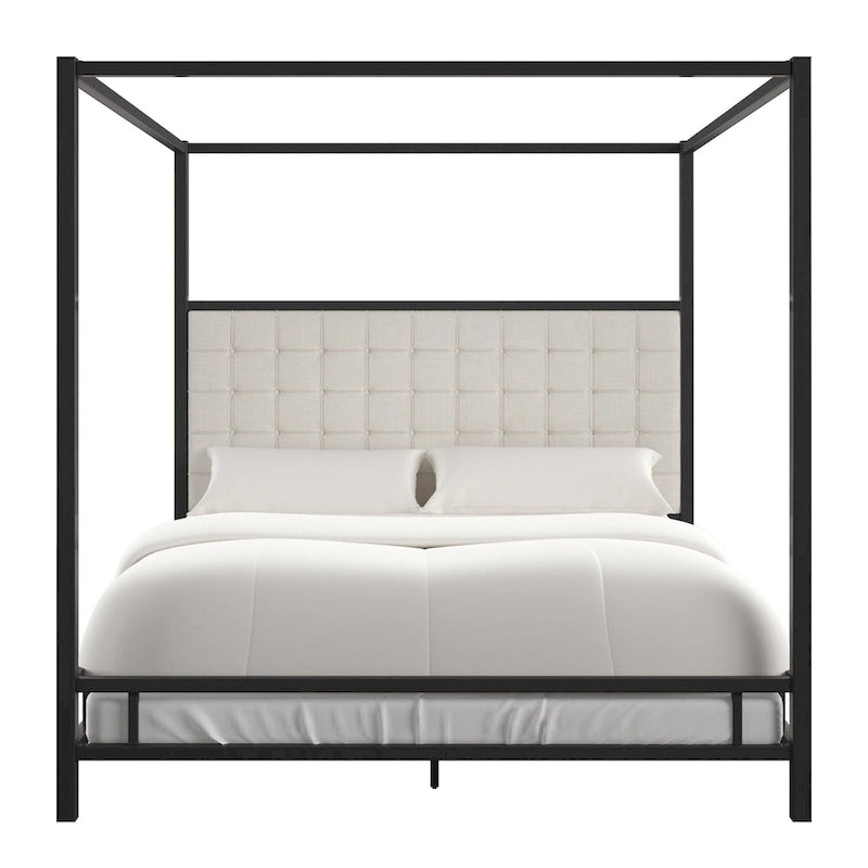 Lit à baldaquin king-size Solivita avec cadre nickel noir par INSPIRE Q Bold