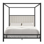 Lit à baldaquin king-size Solivita avec cadre nickel noir par INSPIRE Q Bold