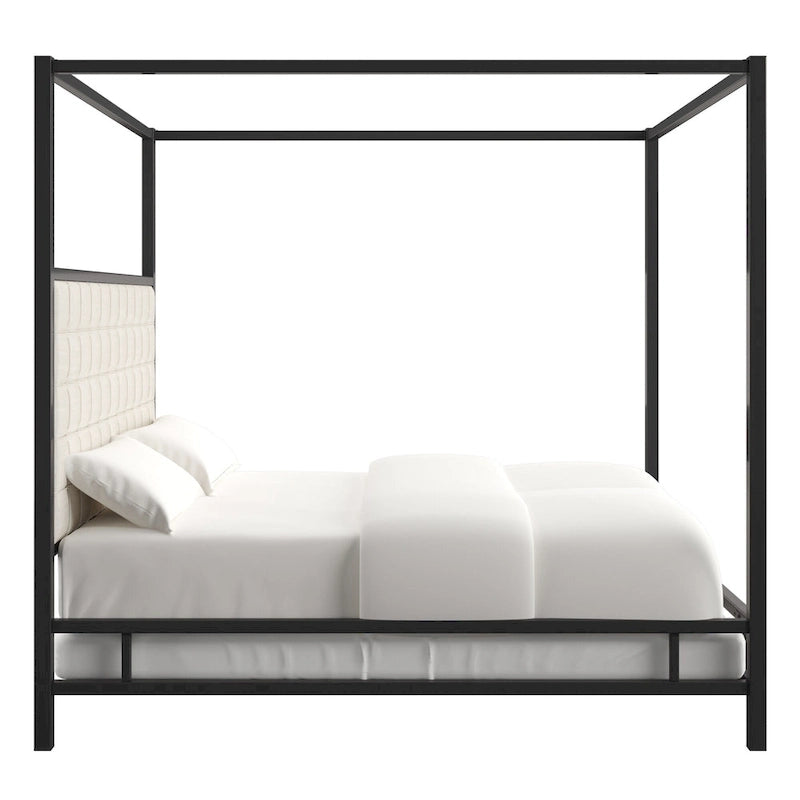 Lit à baldaquin king-size Solivita avec cadre nickel noir par INSPIRE Q Bold