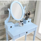  Moniys Wood Moniya Makeup Vanity Table and Stool Set