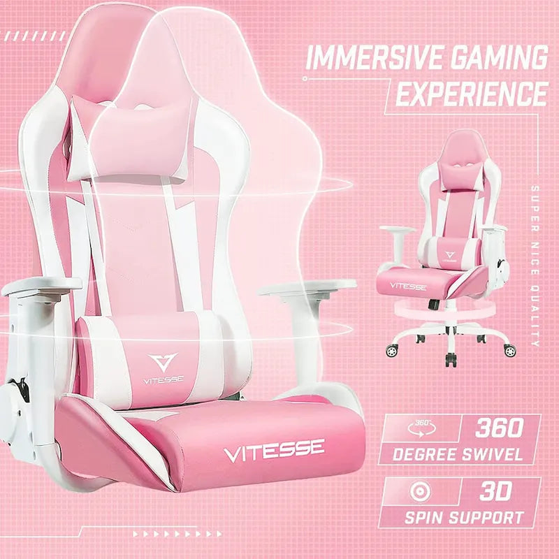 Chaise de jeu BOSSIN avec dossier haut et support lombaire pour ordinateur de bureau
