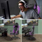 Chaise de jeu BOSSIN avec dossier haut et support lombaire pour ordinateur de bureau