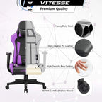 Chaise de jeu BOSSIN avec dossier haut et support lombaire pour ordinateur de bureau
