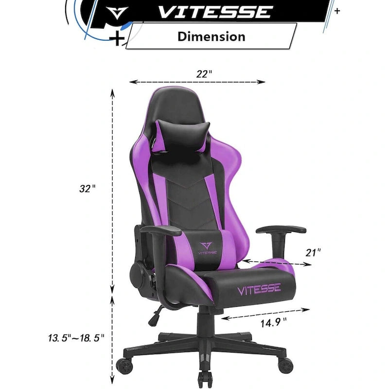 Chaise de jeu BOSSIN avec dossier haut et support lombaire pour ordinateur de bureau