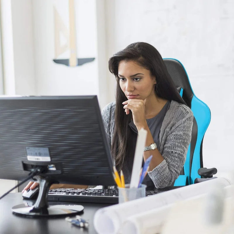 Chaise de jeu BOSSIN avec dossier haut et support lombaire pour ordinateur de bureau