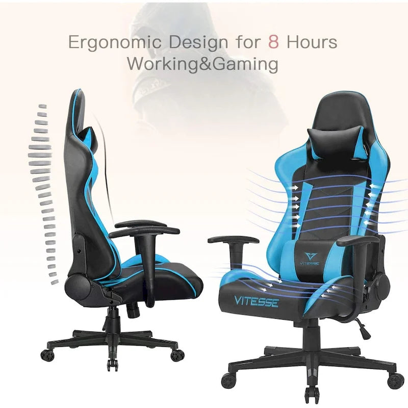 Chaise de jeu BOSSIN avec dossier haut et support lombaire pour ordinateur de bureau