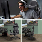 Chaise de jeu BOSSIN avec dossier haut et support lombaire pour ordinateur de bureau