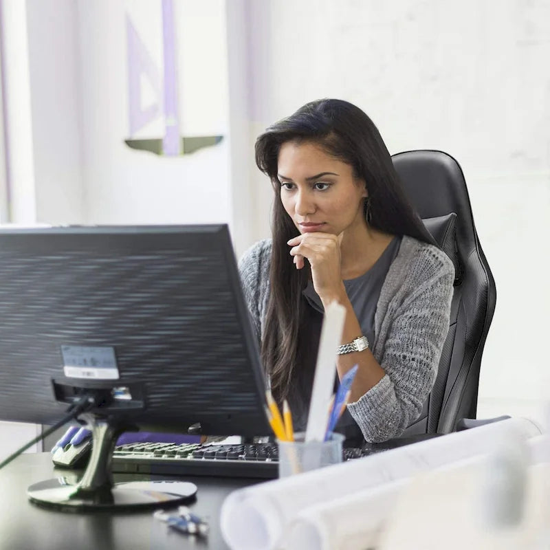 Chaise de jeu BOSSIN avec dossier haut et support lombaire pour ordinateur de bureau