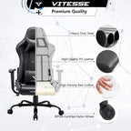 Chaise de jeu BOSSIN avec dossier haut et support lombaire pour ordinateur de bureau
