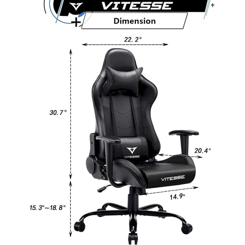 Chaise de jeu BOSSIN avec dossier haut et support lombaire pour ordinateur de bureau