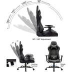 Chaise de jeu BOSSIN avec dossier haut et support lombaire pour ordinateur de bureau