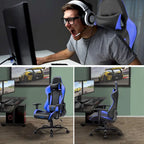 Chaise de jeu BOSSIN avec dossier haut et support lombaire pour ordinateur de bureau