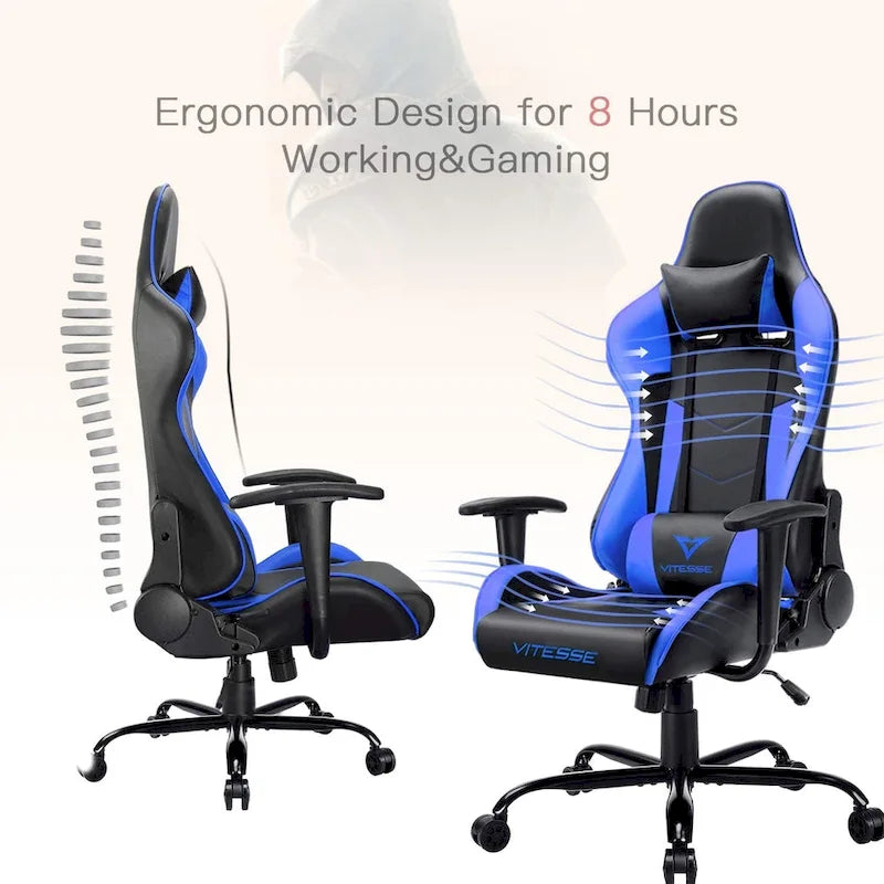 Chaise de jeu BOSSIN avec dossier haut et support lombaire pour ordinateur de bureau
