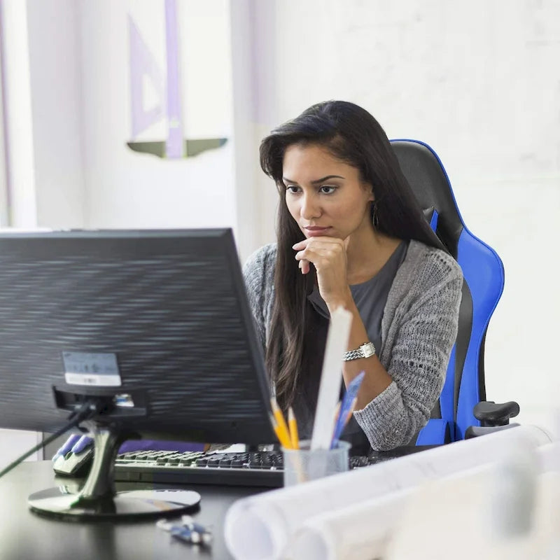 Chaise de jeu BOSSIN avec dossier haut et support lombaire pour ordinateur de bureau